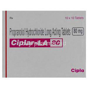 Ciplar-LA 80, Genric Inderal LA, Propranolol Hydrochloride 80mg Long Acting Box