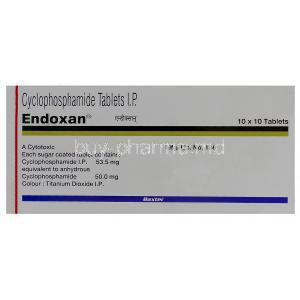 Endoxan, Genric Cytoxan, Cyclophosphamide 50mg Box Composition
