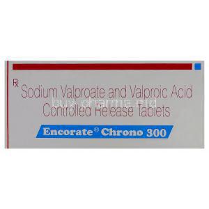 Encorate Chrono 300, Generic Epilim Chrono, Sodium Valproate 200mg and Valproic Acid 87mg Controlled Release Box