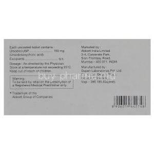 Udiliv, Generic Chenix, Ursodiol 150mg Box Information