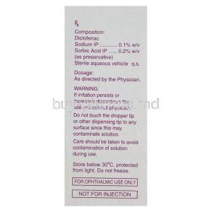 I-Gesic Eye Drops, Generic Voltaren, Diclofenac Sodium Ophthalmic Solution 0.1% 5ml Box Composition