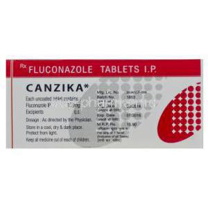 Canzika, Generic Diflucan, Fluconazole 150mg Box Information