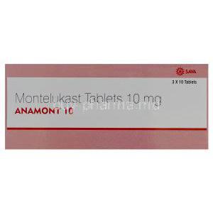 Anamont 10, Generic Singulair, Montelukast 10mg Box