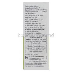 Combimist-l, Generic Combivent, Levosalbutamol 50mcg and Ipratropium Bromide 20mcg Inhaler 200 Metered Doses Box Information