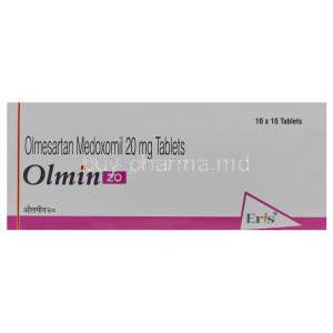 Olmin 20, Generic Benicar, Olmesartan Medoxomil 20mg Box
