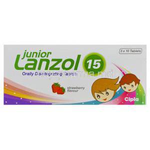 Junior Lanzol-15, Generic Prevacid, Lansoprazole 15mg Orally Disintegrating Box