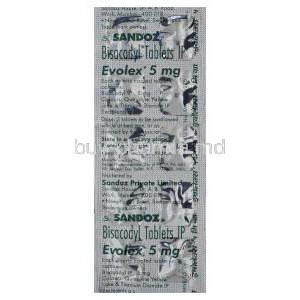 Evolex, Generic Dulcolax, Bisacodyl 5mg Tablet Blister Pack Information