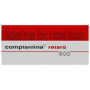 Complamina Retard 500, Xantinol Nicotinate 500mg Sustained Release Box