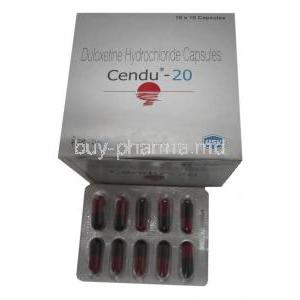 Generic Cymbalta, Duloxetine 20 mg capsule and box