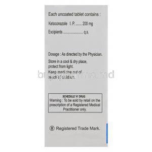 Kevon, Generic Nizoral, Ketoconazole 200mg Box Composition