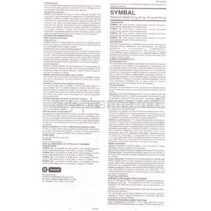 Generic Cymbalta, Duloxetine patient information sheet 1