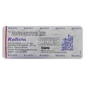 Generic  Evista, Raloxifene 60 mg blister info