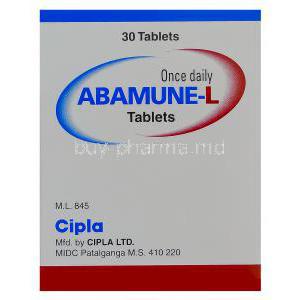 Abamune-L, Generic Kivexa, Abacavir 600mg and Lamivudine 300mg Box