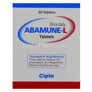 Abamune-L, Generic Kivexa, Abacavir 600mg and Lamivudine 300mg Box Back