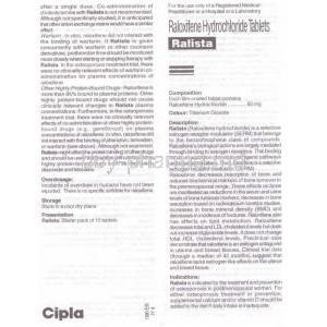 Generic  Evista, Raloxifene 60 mg information sheet 1