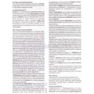 Generic  Evista, Raloxifene 60 mg information sheet 2