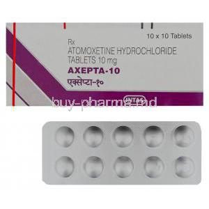Axepta, Generic  Strattera, Atomoxetine 10 mg (Intas)