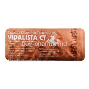 Vidalista CT, Tadalafil Chewable Tablets 20mg Tablet Strip Information