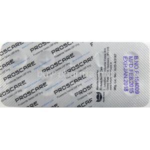 Proscare, Finasteride 5mg Tablet Strip Manufacturer Fortune Health Care