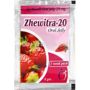 Zhewitra-20 Oral Jelly, Vardenafil Oral Jelly 20mg 7 Sachets 5gm Sachet