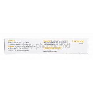 Lumacip Cream, Generic Eldopaque Forte, Hydroquinone 2% 15 gm Cream Box Information