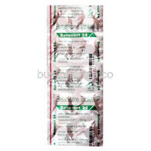 Betavert 24, Generic Serc, Betahistine Dihydrochloride 24mg Tablet Blister Pack