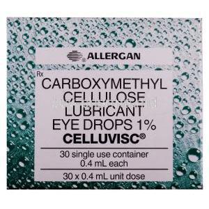 Celluvisc, Carboxymethyl Cellulose Lubricant Eye Drops 1% Vial Box