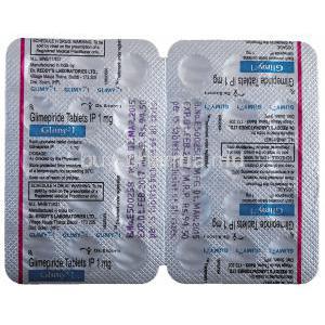 Glimy-1, Generic Amaryl, Glimepiride 1mg Tablet Strip Information