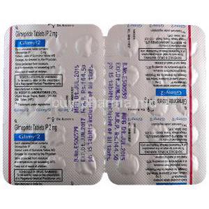 Glimy-2, Generic Amaryl, Glimepiride 2mg Tablet Strip Information