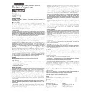 Mesacol, Mesalamine Suppository Information Sheet 1