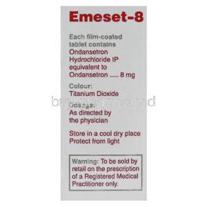 Generic  Zofran, Ondansetron 8 mg  composition