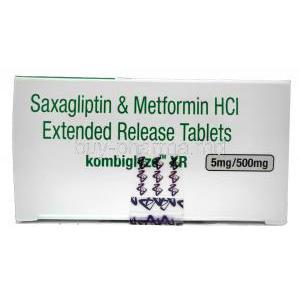 Kombiglyze XR, Saxagliptin 5mg and Metformin HCl 500mg Extended Release Box Top