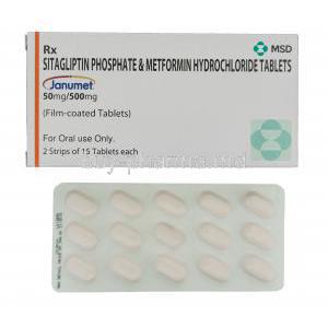 Janumet, Sitagliptin Phosphate 50mg and Metformin Hcl 500mg