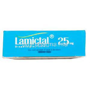 Lamictal Dispersible Tablets, Lamotrigine Dispersible 25mg Box Top