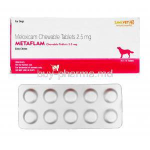 Metaflam Chewable Tablets for Dogs, Meloxicam 2.5mg