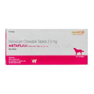 Metaflam Chewable Tablets for Dogs, Meloxicam 2.5mg Box
