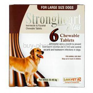 Strongheart plus, Ivermectin Pyrantel Chewable Tablets 23-45kg box