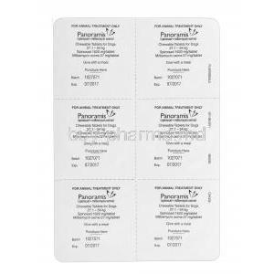 Panoramis , Spinosad  Milbemycin 1,620mg 27mg (27.1 to 54kg)  packaging information