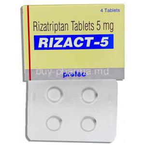 Rizact, Generic Maxalt,   Rizatriptan  5 Mg Tablet (Protec)