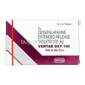 Ventab DXT, Generic Pristiq,  Desvenlafaxine 100mg Extended Release box