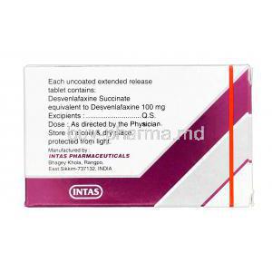 Ventab DXT, Generic Pristiq,  Desvenlafaxine 100mg Extended Release manufacturer