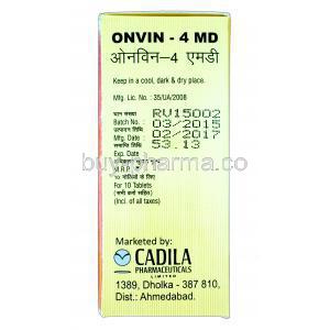 Onvin -4 MD, Generic  Zofran, Ondansetron 4mg Orally Disintegrating tablets manufacturer