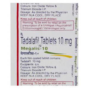 Megalis,  Tadalafil 10 mg blister foil