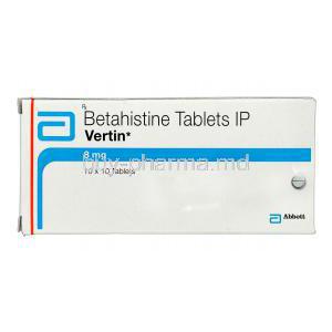 Vertin, Generic  Serc, Betahistine 8mg box