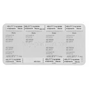 Abilify, Aripiprazole 5mg Tablet Strip Batch