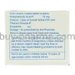 Ecosprin, Generic Aspirin 75 mg composition