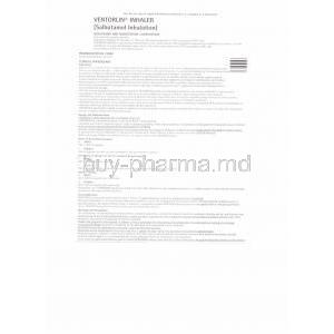 Ventolin, Salbutamol  Inhaler information sheet 1