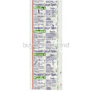 Pivasta 4, Generic Livalo, Pitavastatin Calcium 4mg packaging