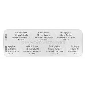 Amitriptyline 50mg packaging information