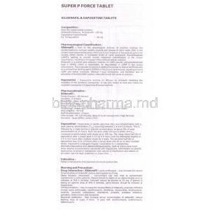Super P Force,, Sildenafil /Dapoxetine 100 mg / 60 mg information sheet 1